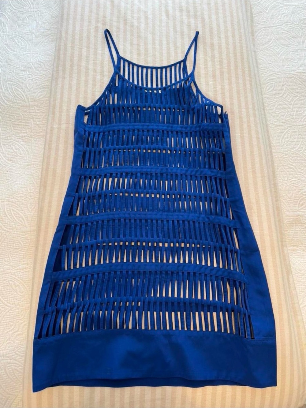 Loeffler Randall Royal Blue Strappy Cutout Mini Dress
